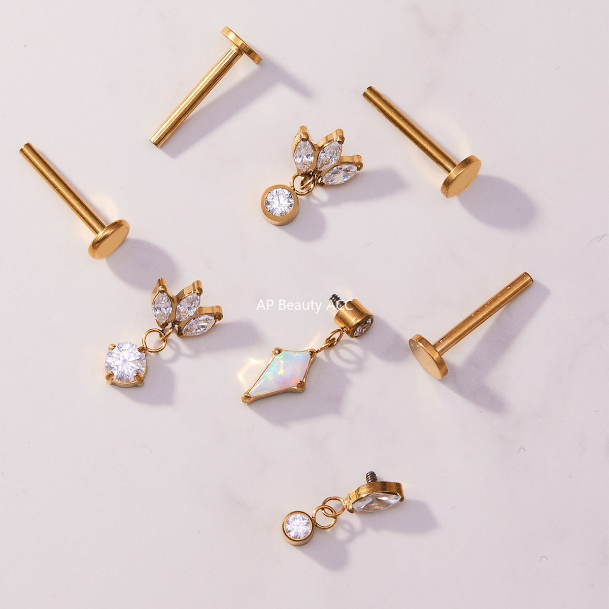 B廠-撒旦的孩子美人魚穿刺唇釘女鈦合釘甜酷辣妹唇環鈦合金飾品「T009」25.11-2