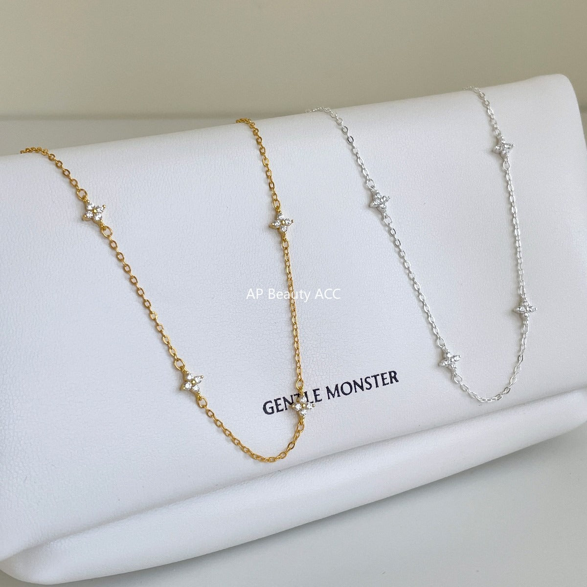 C廠-幸運四葉草滿天星純銀項鍊女小清新細款高級感個性百搭鎖骨頸鏈「XL-1228」25.11-1