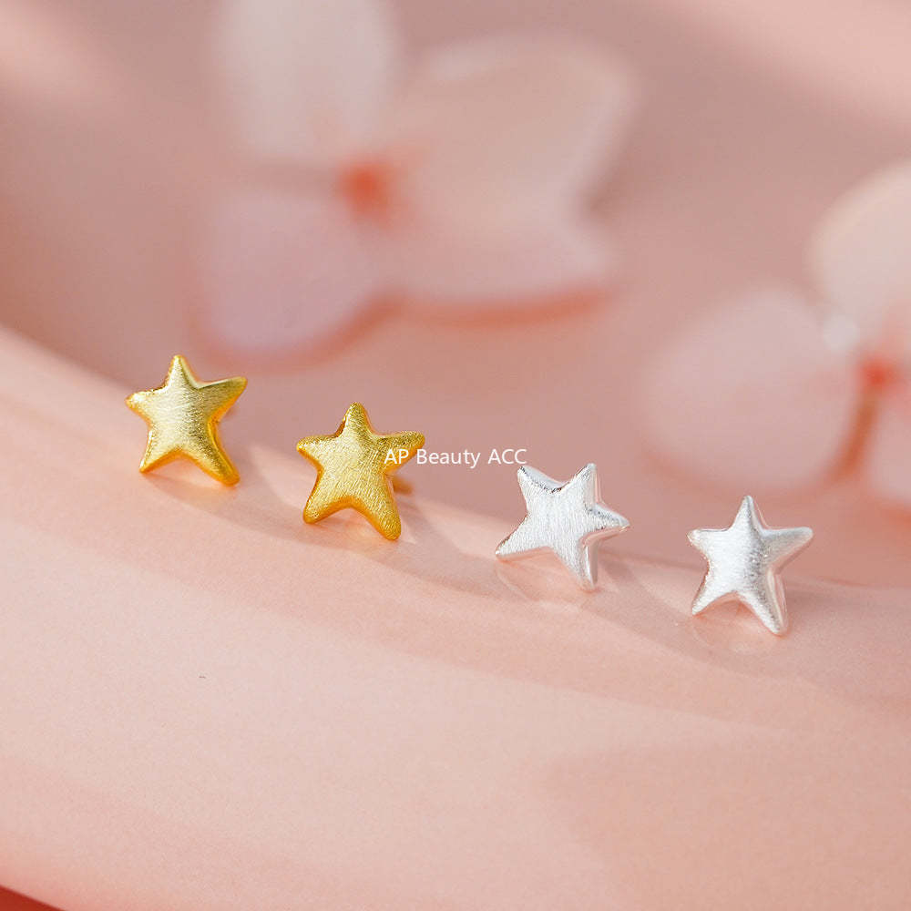 D廠-足銀S999星星耳環輕奢款時尚極簡設計高級潮流韓風養耳洞耳飾批發「YC3448E_1」25.11-4