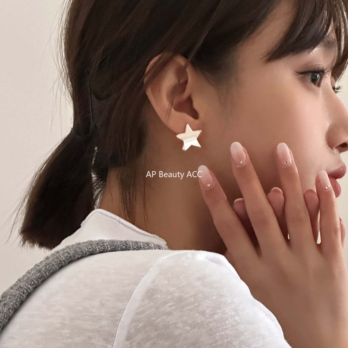 C廠-銀色立體五角星耳環女小眾設計耳飾輕奢高級感特漂亮巨好看耳環「EH-2399」25.12-3