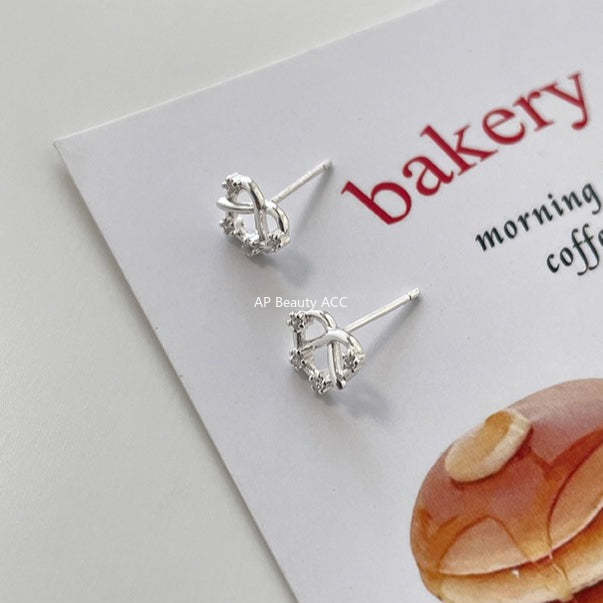 C廠-999純銀鹼水結耳釘女養耳洞小眾設計精緻耳環高級感洗睡免摘耳飾「EH-3307.sj」25.12-1