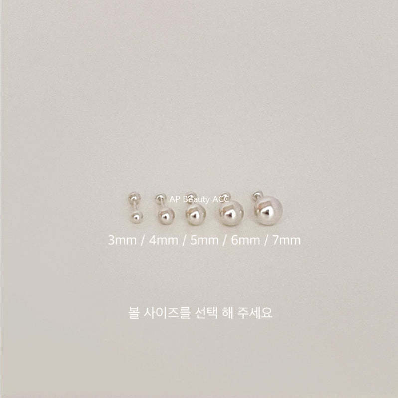 F廠-歐美韓國925純銀耳釘冷淡風圓珠耳環耳扣耳飾「C876」25.12-1