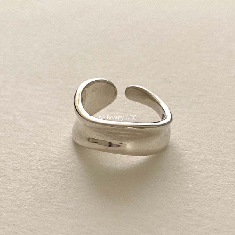 F廠-MC歐美極簡百搭潮人網紅925純銀不規則戒指日韓INS小眾指環食指「J1107」25.12-1