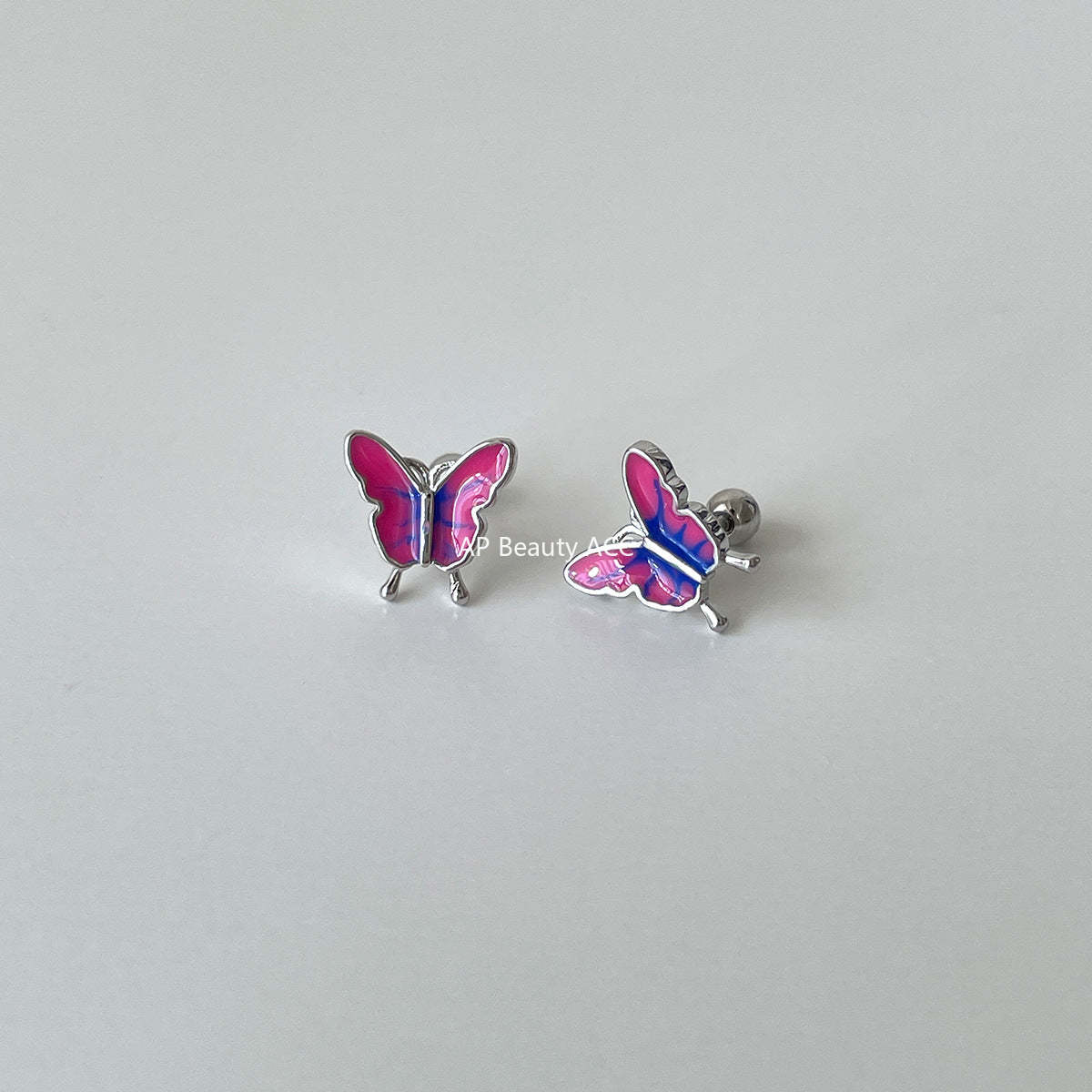 C廠-森系靈動蝴蝶耳釘女絕美夢幻甜美風銀針耳骨釘甜酷高級感秋冬耳飾「EH-4126」25.10-5