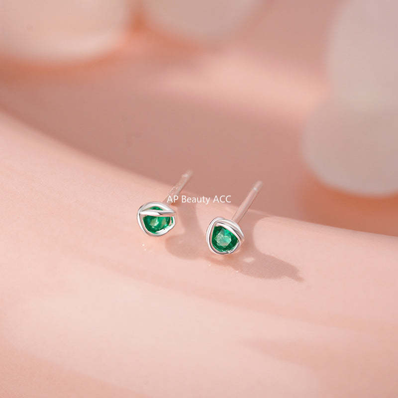 D廠-足銀S999線團耳釘簡約幾何多巴胺新款溫柔輕奢小眾個性耳飾批發「YC10043E」25.12-1