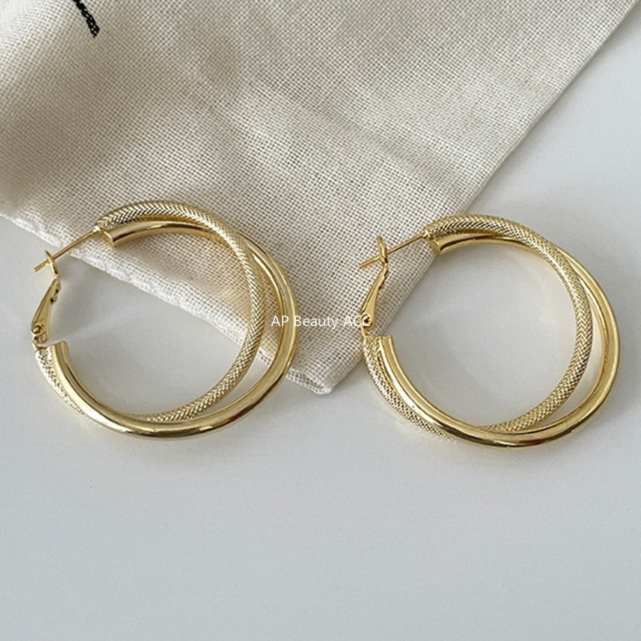 C廠-極簡高級感大耳圈女2025新款爆款時尚百搭耳環簡約小眾設計感耳飾「EH-4033」25.11-1