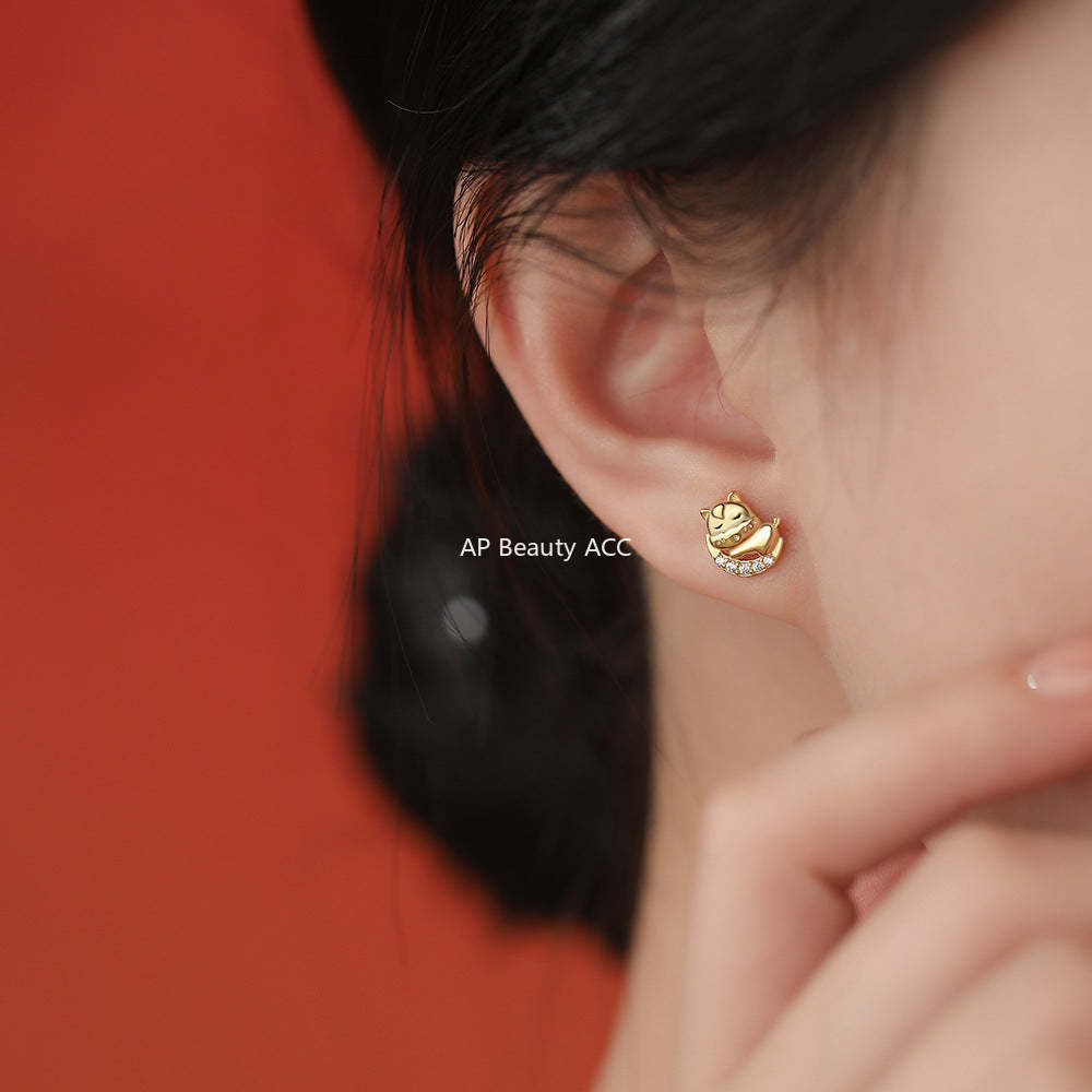 D廠-原創S925純銀月亮小馬項鍊輕奢手鍊本命年耳環新年精緻首飾批發「YC3353N_1 YC7046E_1 YC4915SL_1」25.12-1