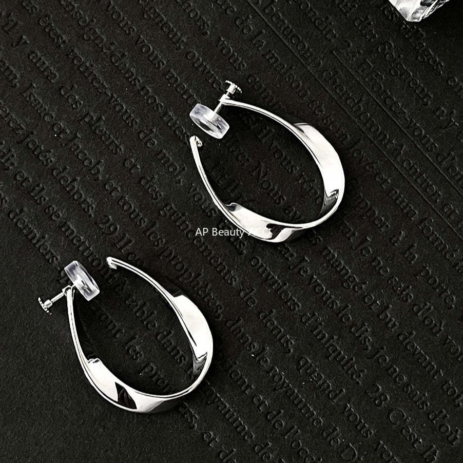 C廠-冷淡風金屬風格素圈耳夾女小眾設計感高級莫比烏斯無耳洞耳骨夾「EJ-55」25.12-1