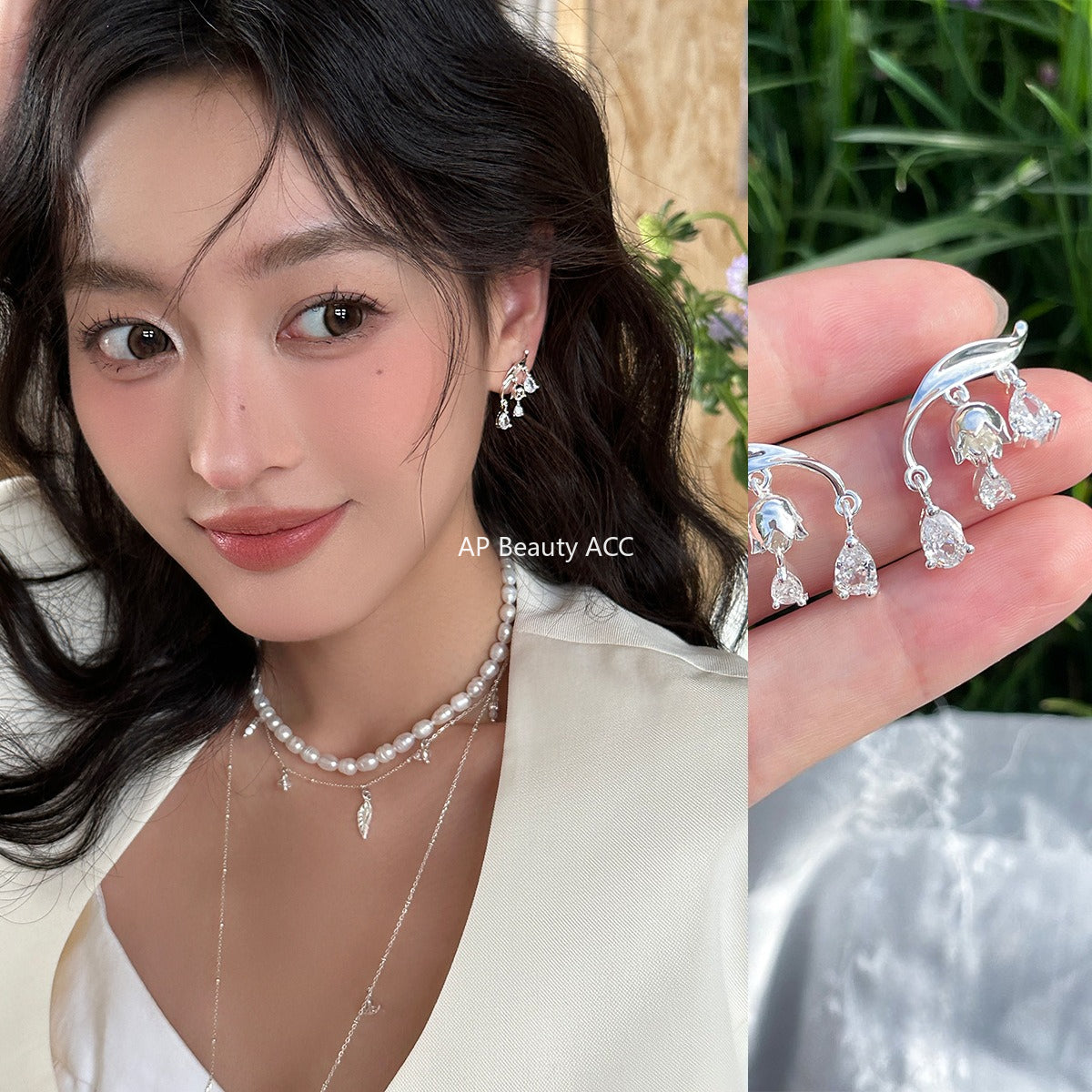 C廠-森系小香風鈴蘭花耳釘女精緻小清新氣質高級清冷感耳環冷淡風耳飾「EH-4123」25.11-2