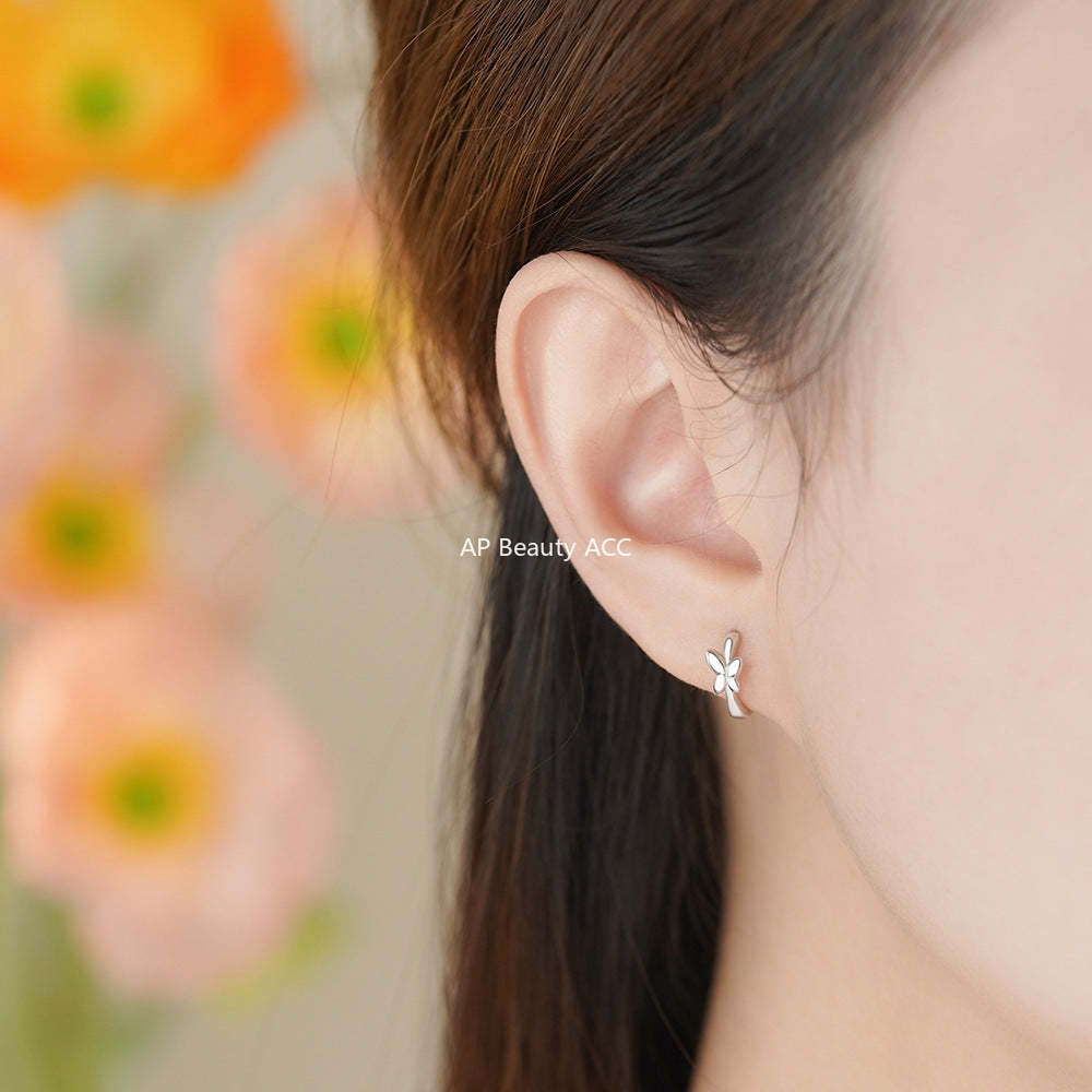 D廠-純銀S925甜美蝴蝶耳扣女時尚精緻百搭設計高級感優雅森系耳飾「YC9500E」25.12-3