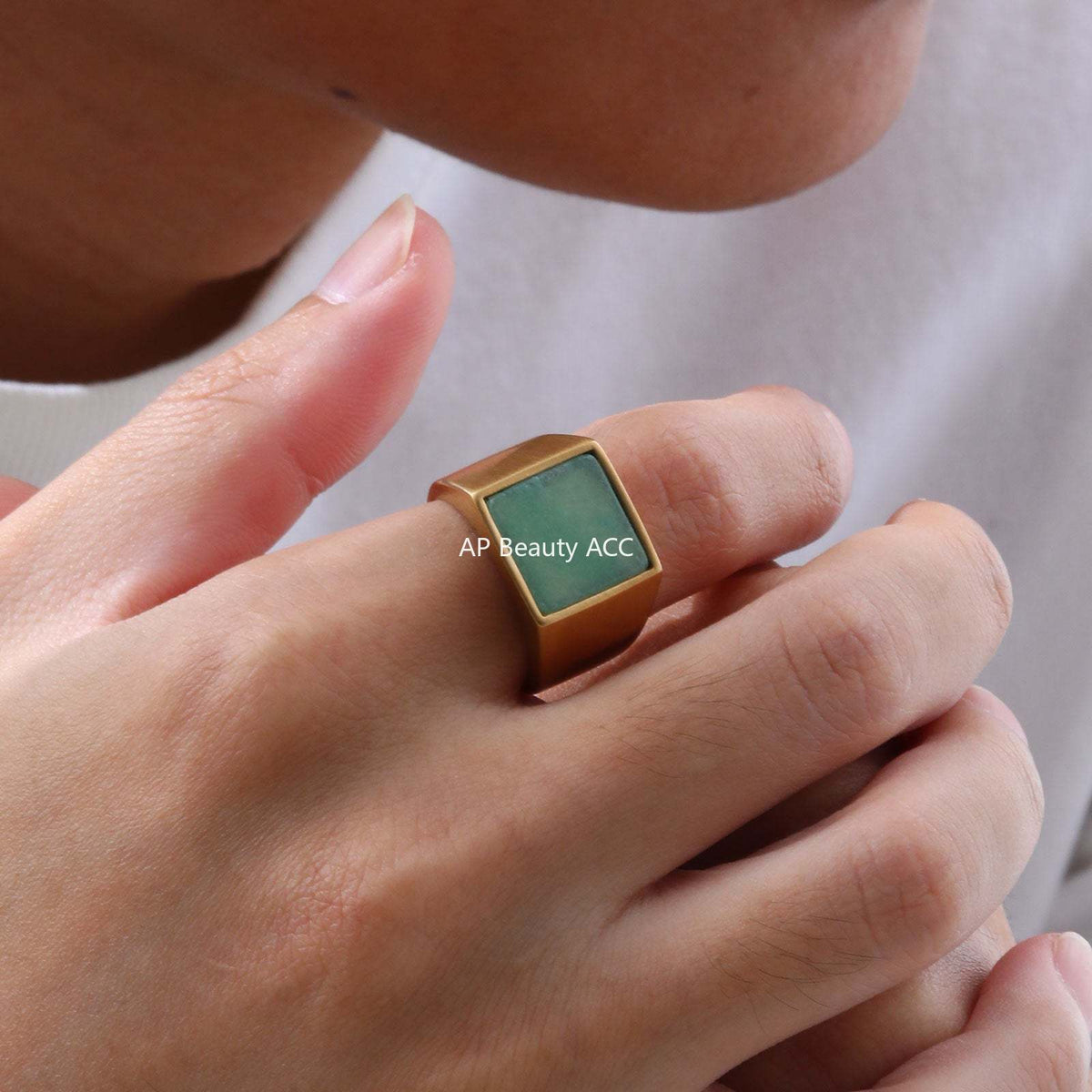 G廠-不鏽鋼幾個四方形印章鑄造戒指男士飾品批發「RC682」25.10-5