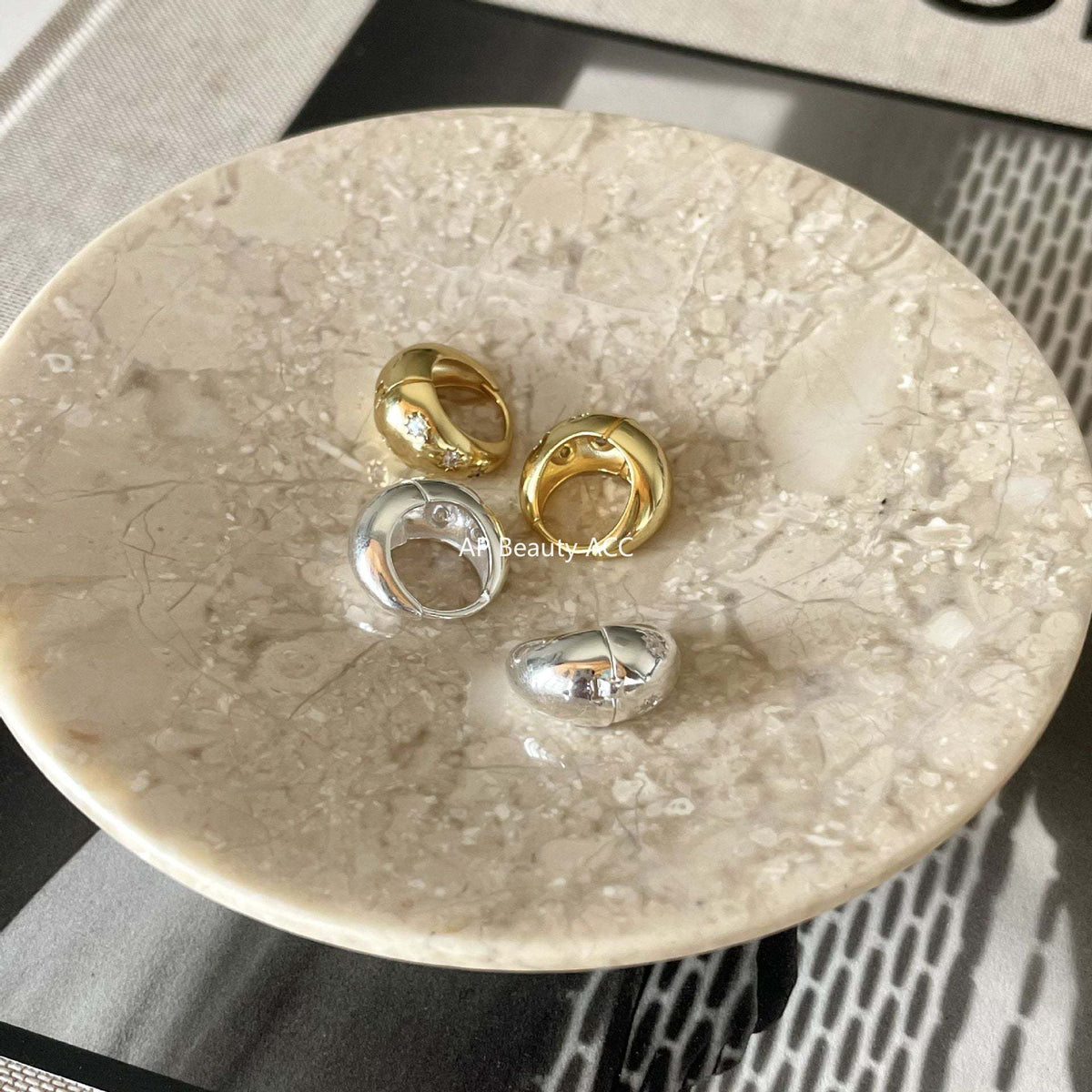 F廠-韓國韓版925純銀鋯石耳環U型簡約時尚氣質ins風耳環「C1186」25.12-3