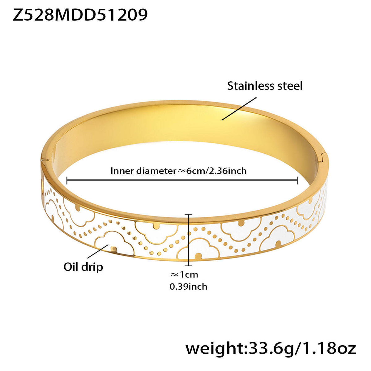 B廠-不鏽鋼琺瑯彩釉卡扣滴油手鐲鍍18k金百搭精美抽象派撞色拼接手環「Z528」25.12-3