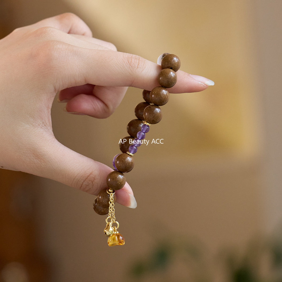AS廠-天然中藥鵝梨帳中香合香珠手串新中式紫水晶花珀鈴蘭設計一件批發「Z101X503」25.10-3