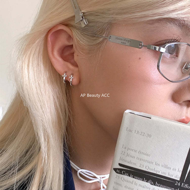 C廠-復古潮流十字架耳環女酷颯時尚嘻哈風銀針耳扣高級感個性設計耳飾「EH-4288」25.11-4