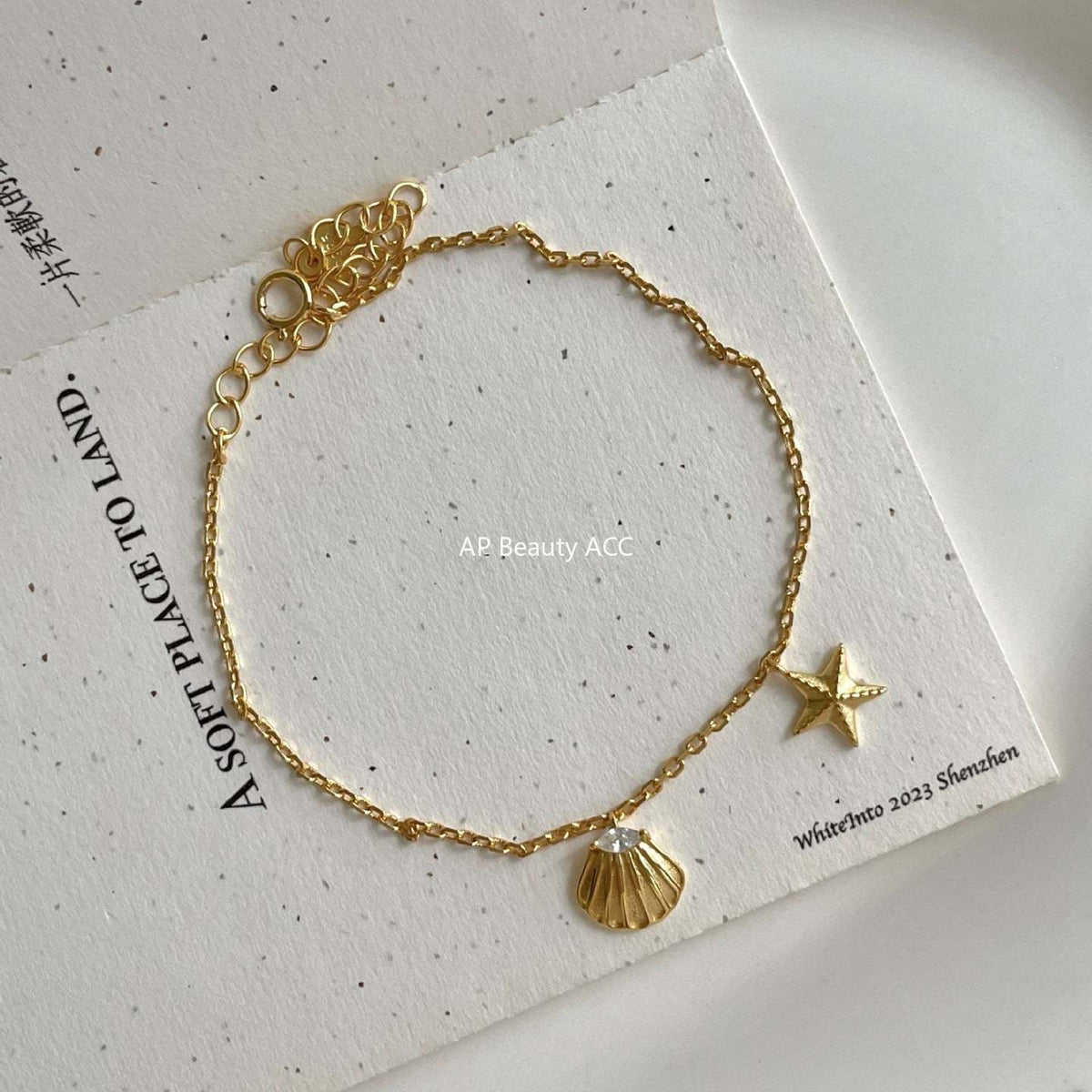 F廠-韓國韓國 S925純銀海星貝殼手鍊簡約INS小紅書幾何形手鍊「A393」25.11-3