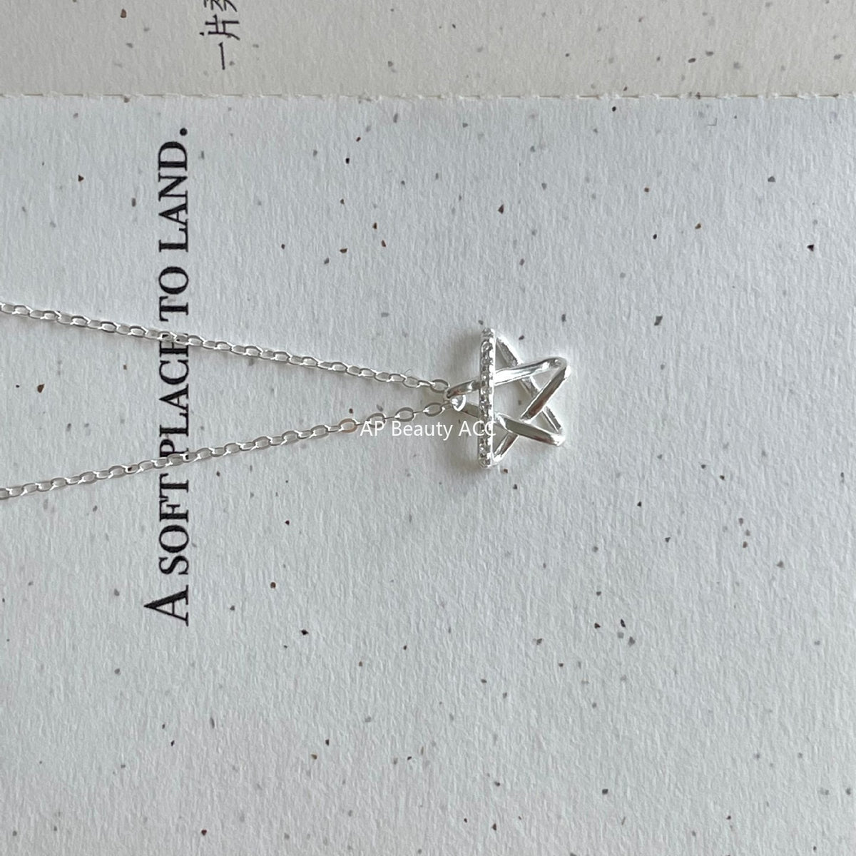 F廠-韓國韓版925純銀鋯石星星項鍊簡約氣質ins小紅書項鍊「B1381」25.11-1