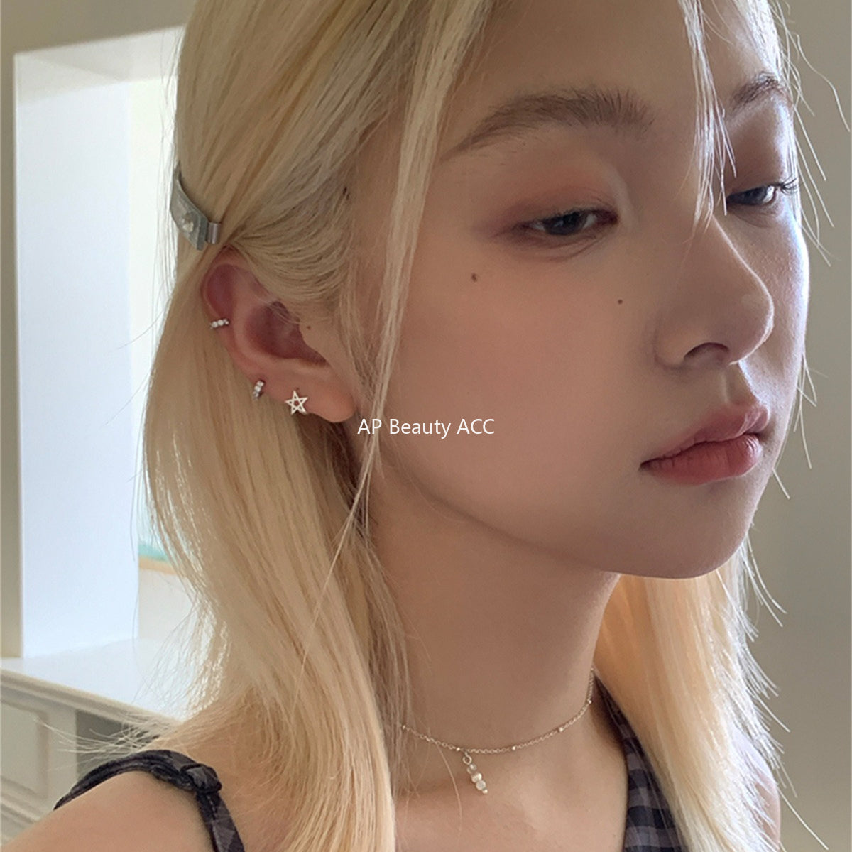 C廠-韓系時尚鏤空星星耳環女日常簡約高級感銀針耳圈輕奢小眾百搭耳飾「EH-4182」25.10-3