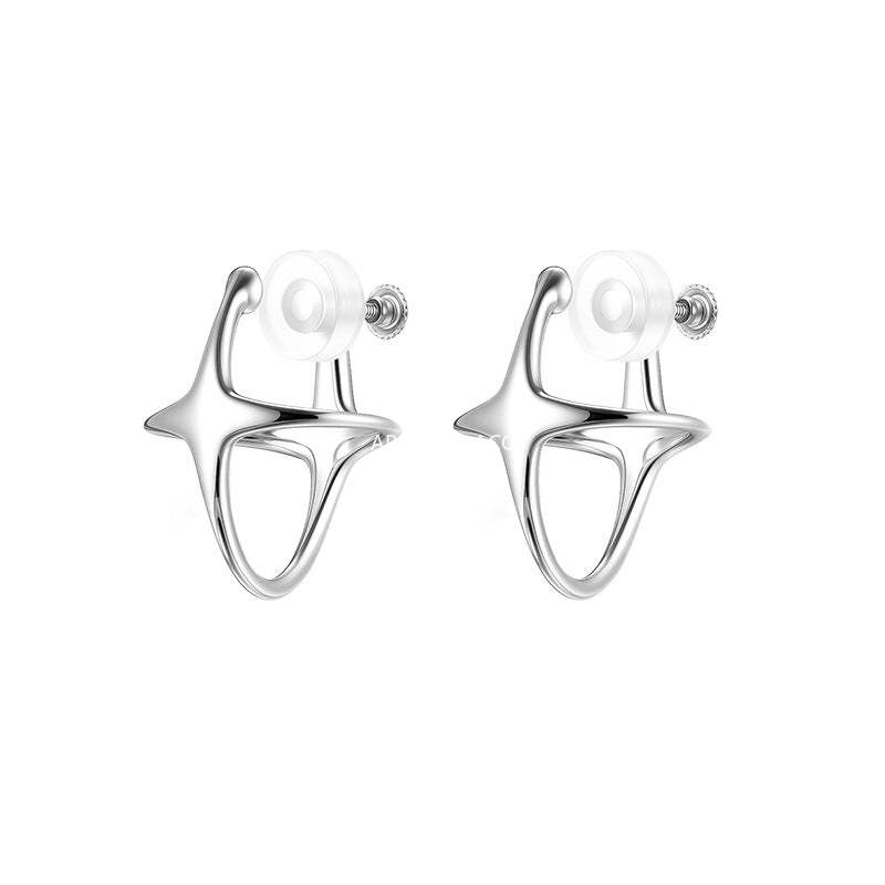 C廠-韓版ins風四芒星耳夾女冷淡風個性甜酷高級感耳骨夾小眾簡約耳飾「EJ-58」25.12-3