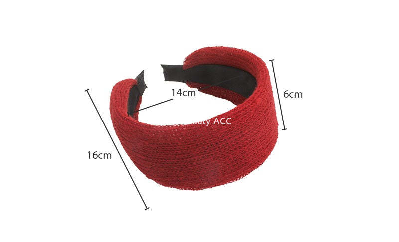 E廠-秋冬針織高顱頂毛線寬邊髮箍女高級感洋氣時尚壓髮頭箍髮卡頭飾潮「27794」25.12-3