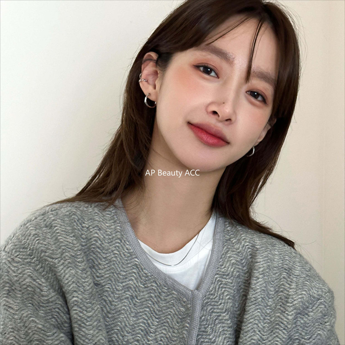 C廠-925銀針規則素圈耳環直針耳圈耳小眾設計高級感耳釘耳飾女「EH-1754.SJ」25.12-3