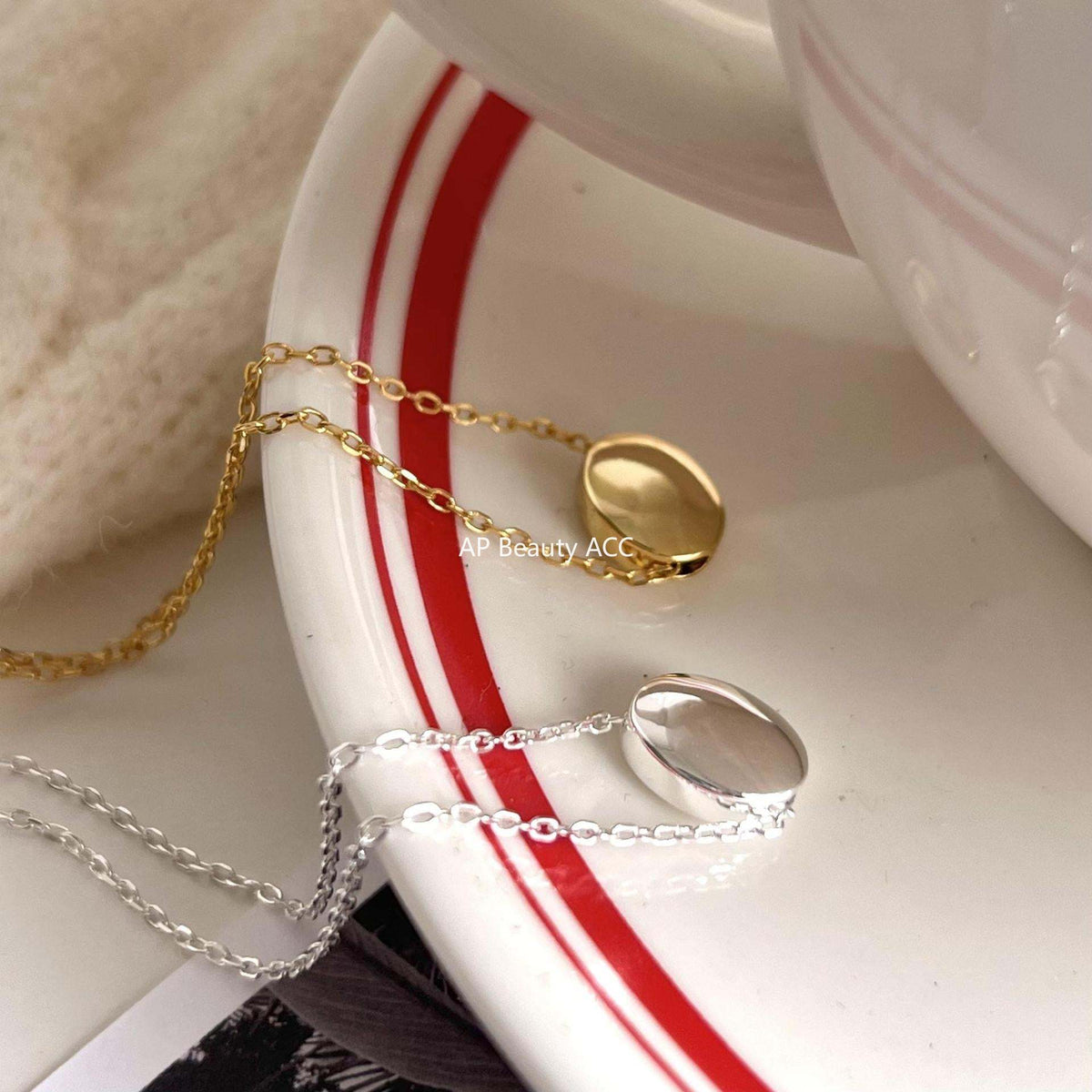 F廠-韓國韓版簡約銀飾 925純銀項鍊 小豆丁個性設計款項鍊「B1002」25.12-1