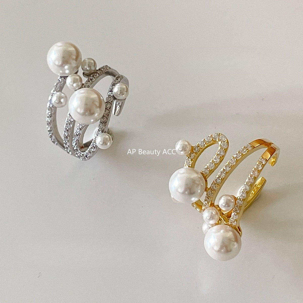 C廠-韓版優雅氣質冷淡風珍珠戒指女復古百搭高級感食指戒小眾設計指環「JZ-0728」25.11-1