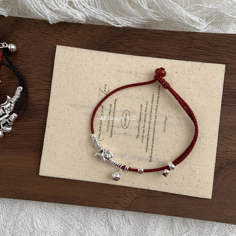 C廠-國朝新中式古風如意歲歲平安狗狗吉祥大象小象編繩手鍊S925純銀「1603-1605-1606」25.11-2