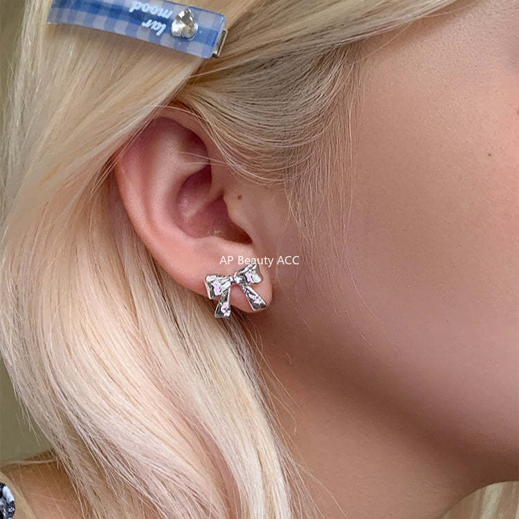 C廠-925銀針小香風蝴蝶結耳釘女精緻百搭韓系ins風耳環高級感秋冬耳飾「EH-4334」25.11-4