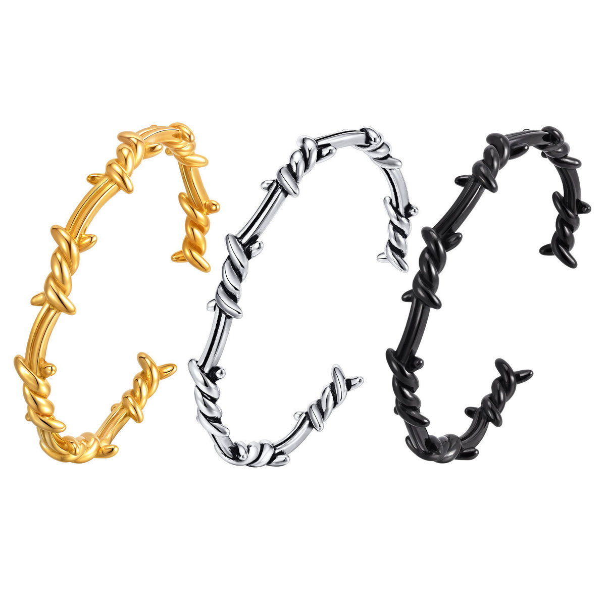 G廠-歐美跨境熱銷 男士不鏽鋼打結C形開口手鐲 時尚百搭飾品批發「B-510」25.11-1