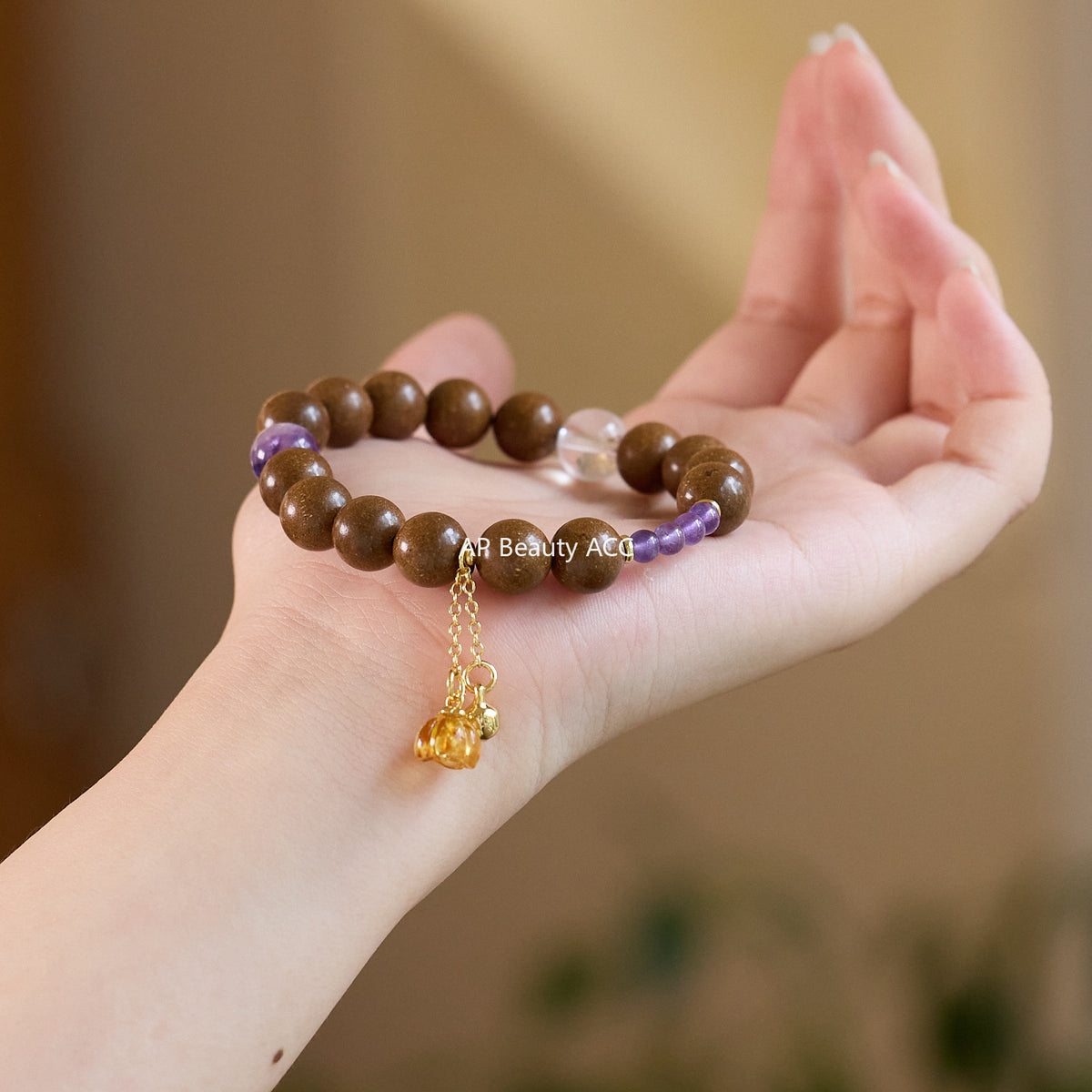 AS廠-天然中藥鵝梨帳中香合香珠手串新中式紫水晶花珀鈴蘭設計一件批發「Z101X503」25.10-3