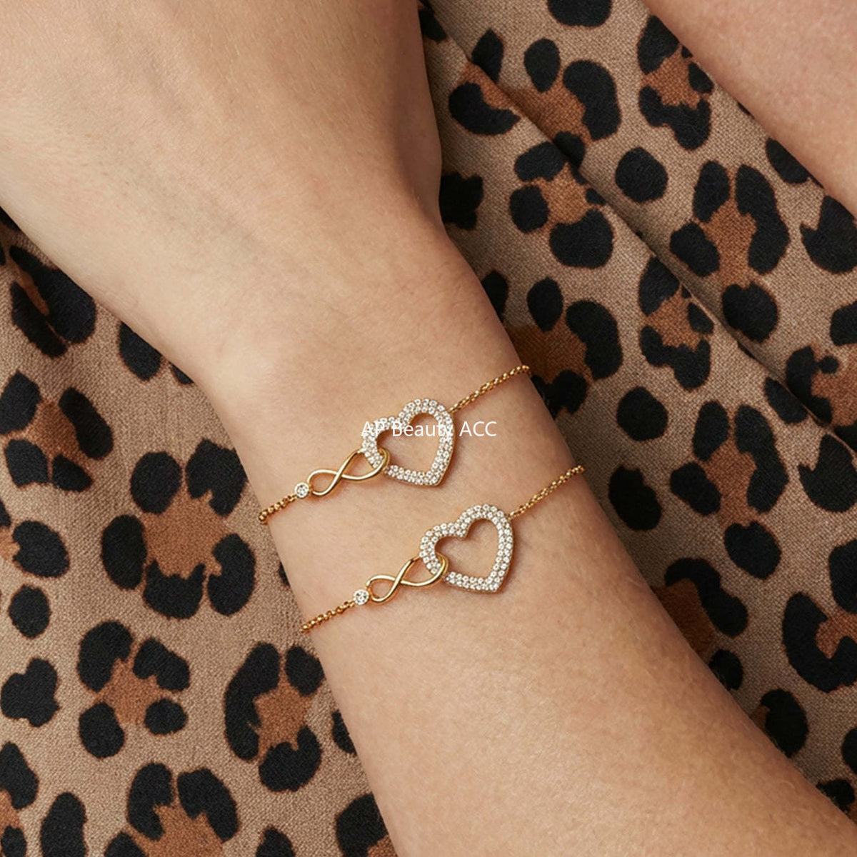 B廠-不鏽鋼滿鑽超閃愛心8字交叉項鍊手鍊套裝歐美風時尚飾品鍍18k真金「TXP529」25.12-3