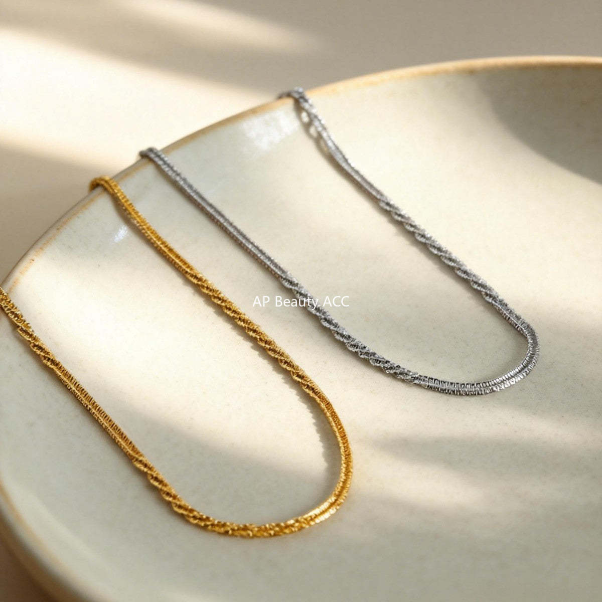 B廠-不鏽鋼滿天星菜花鏈波光粼粼超閃手鍊鎖骨項鍊套裝鍍18k金不掉色「P552」25.12-2