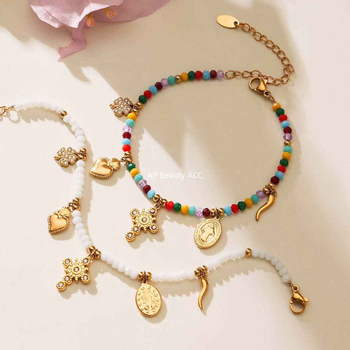 B廠-天然切面水晶石飾品5A鋯石DIY多配件手鍊項鍊不鏽鋼套裝女「TXP481」25.11-4