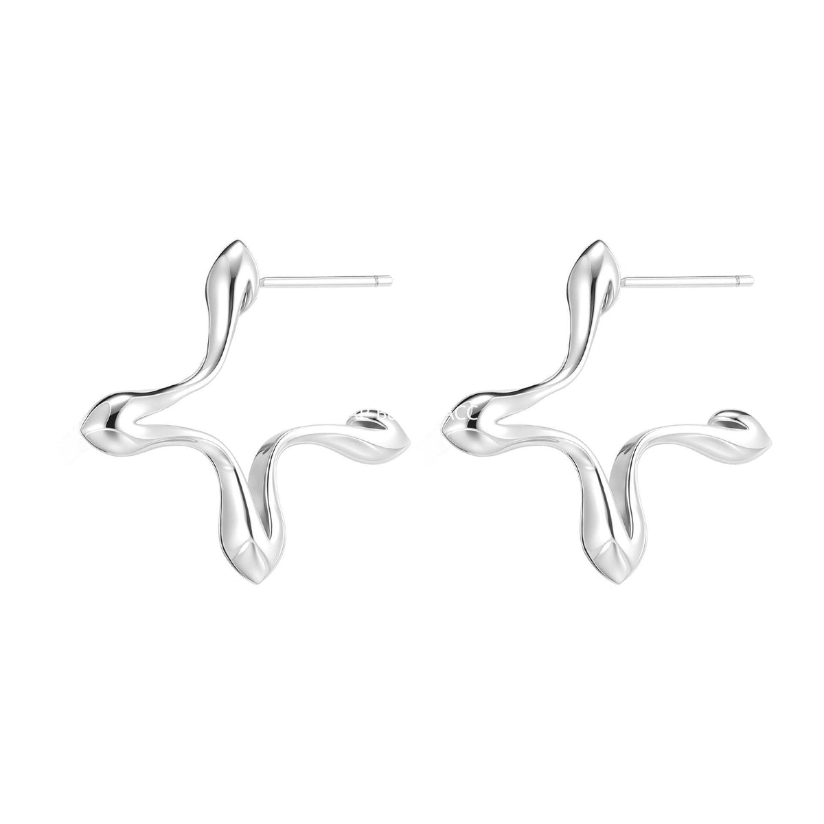 C廠-韓版INS四芒星銀針耳釘小眾輕奢設計感高級耳環日常百搭秋冬耳飾「EH-4276」25.11-4