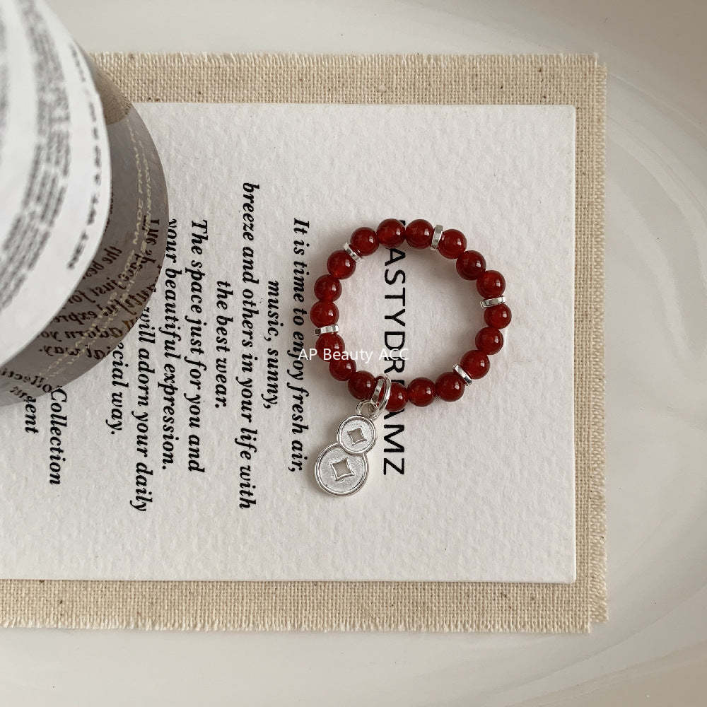 C廠-古風宮廷風葫蘆繡球愛心錢幣大象吉祥淡水珍珠彈力S925純銀戒指「RA」25.11-4