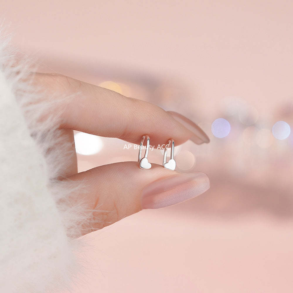 D廠-S999足銀愛心耳鉤韓風韓系簡約唯美優雅淑女甜美日常耳飾「YC9212E_1」25.11-4