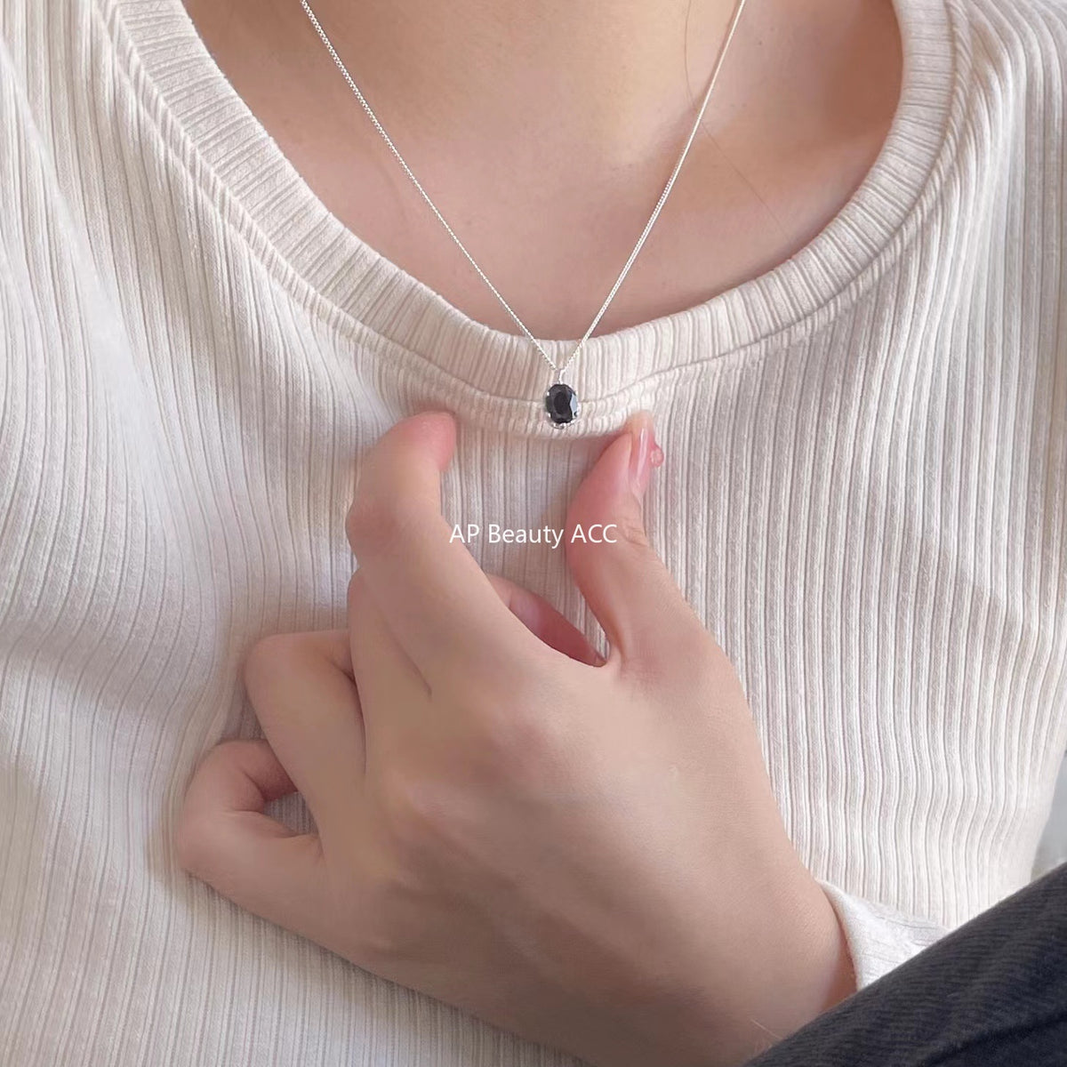 F廠-韓國韓版925純銀項鍊幾何個性銀飾品簡約圓形項鍊「B1083」25.11-2