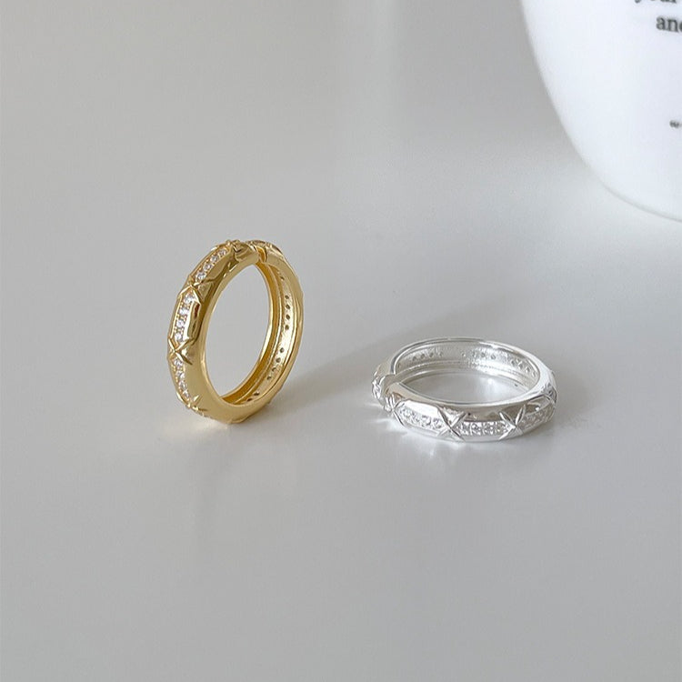 C廠-輕奢小香風爆閃鋯石戒指女高級感個性開口食指戒簡約小眾百搭指環「JZ-0727」25.11-1