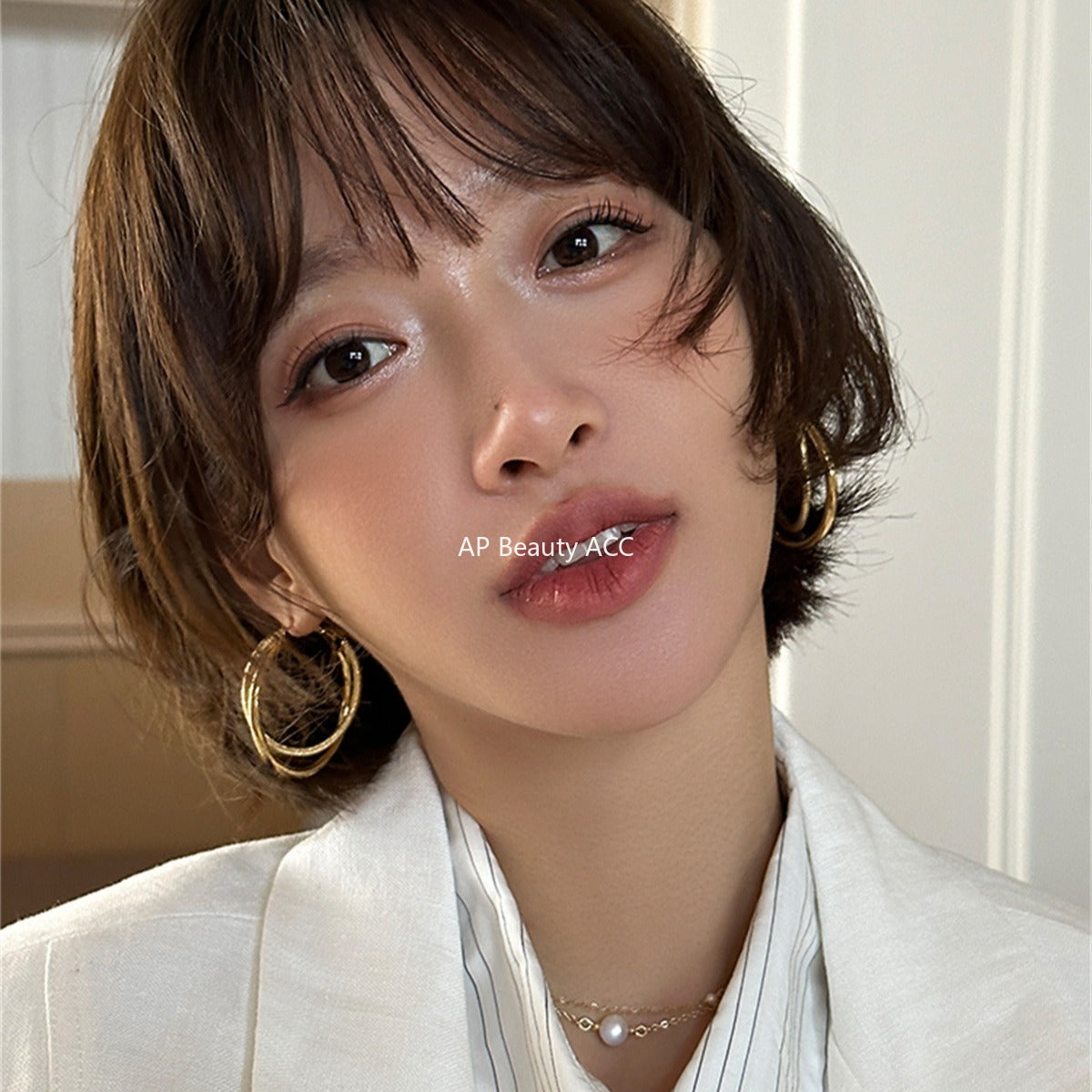 C廠-極簡高級感大耳圈女2025新款爆款時尚百搭耳環簡約小眾設計感耳飾「EH-4033」25.11-1