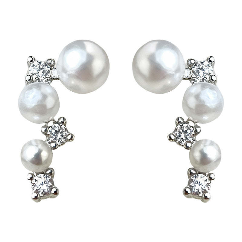 A廠-微鑲鋯石個性925銀針幾何不規則新款時尚通勤新耳飾「7201」25.12-1