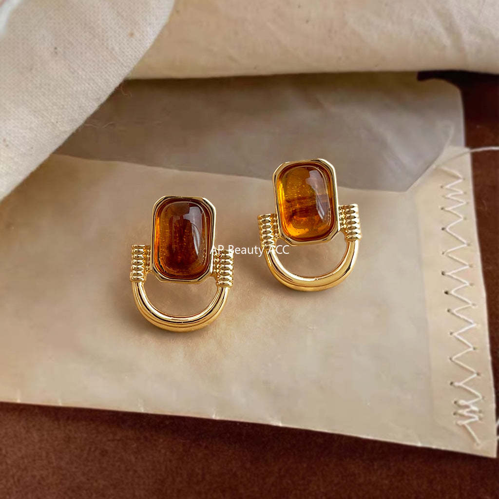 A廠-2025美拉德風幾何時尚高級感新款爆款耳環工廠文藝復古耳環「7110」25.11-3