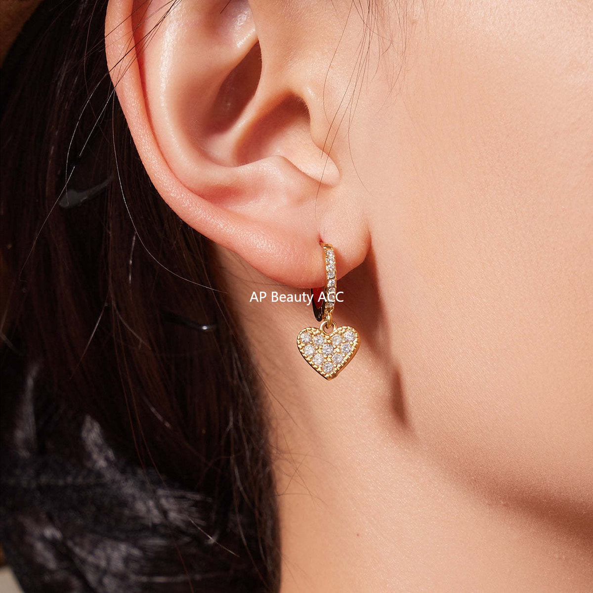 B廠-不鏽鋼愛心滿鑽鋯石吊墜耳環項鍊手鍊腳鏈套裝鍍18k真金歐美潮飾「TXP504」25.11-4