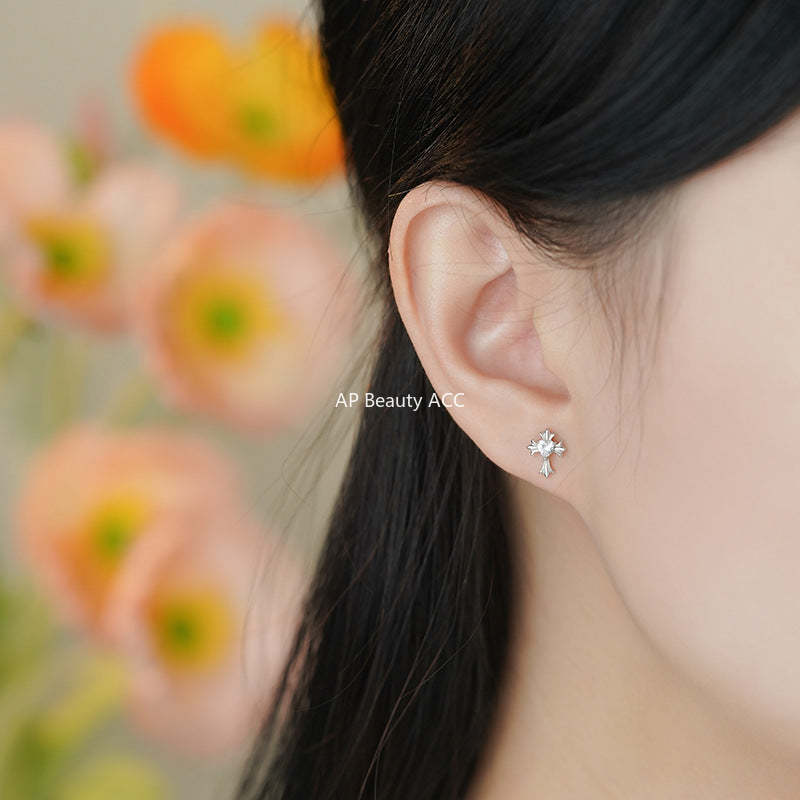 D廠-S999足銀輕奢個性十字架耳環女個性時尚冷淡風免摘耳骨耳飾「YC2153E_3 YC2416E_2 YC2434E_1」25.11-3