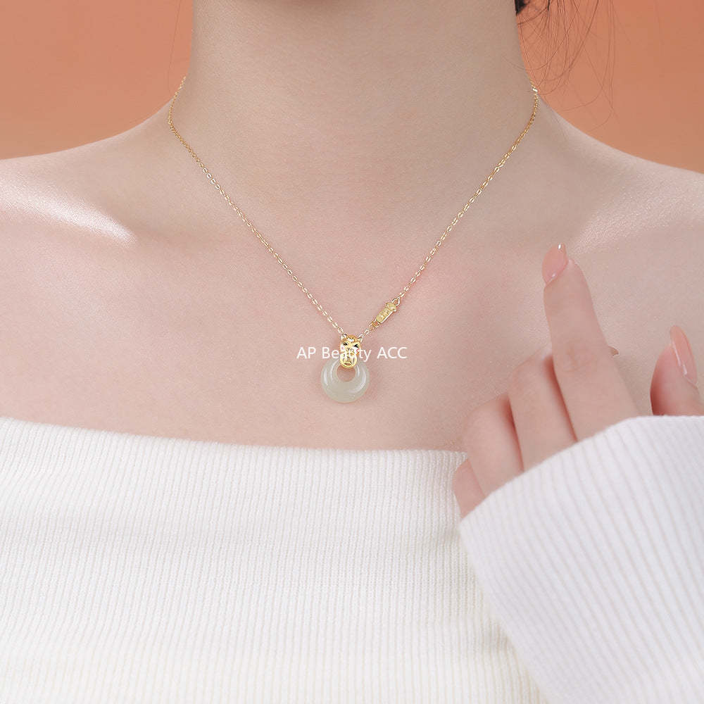 D廠-原創純銀S999小馬平安扣項鍊輕奢小眾獨特設計感本命年鎖骨鏈「YC3535N_1」25.12-2