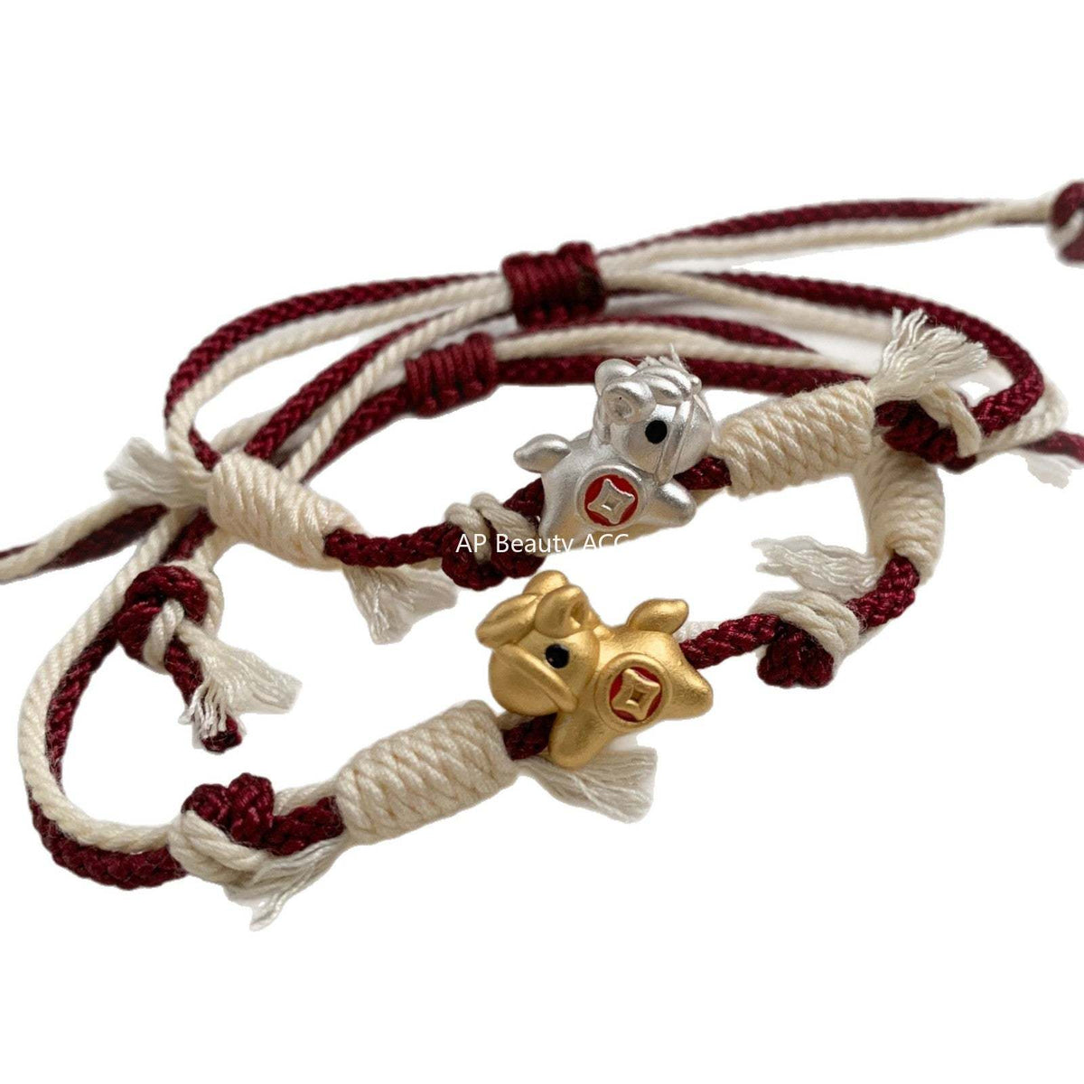 C廠-足銀999馬上有錢花  2026生肖馬 本命年紅繩手鍊錢幣琺瑯編繩手鍊「1631」25.12-3