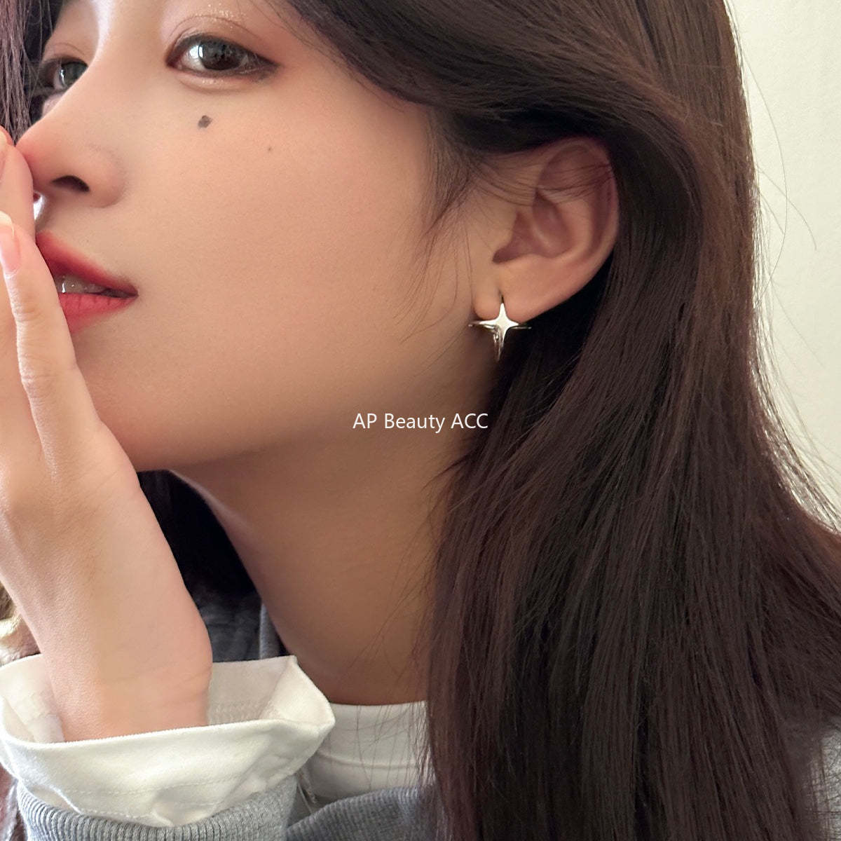 C廠-韓版ins風四芒星耳夾女冷淡風個性甜酷高級感耳骨夾小眾簡約耳飾「EJ-58」25.12-3