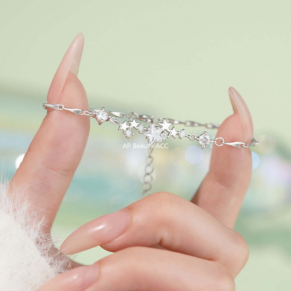 D廠-純銀S925溫柔星星手鍊女輕奢小眾獨特精緻高級甜美優雅手飾批發「YC5136SL_1」25.12-3