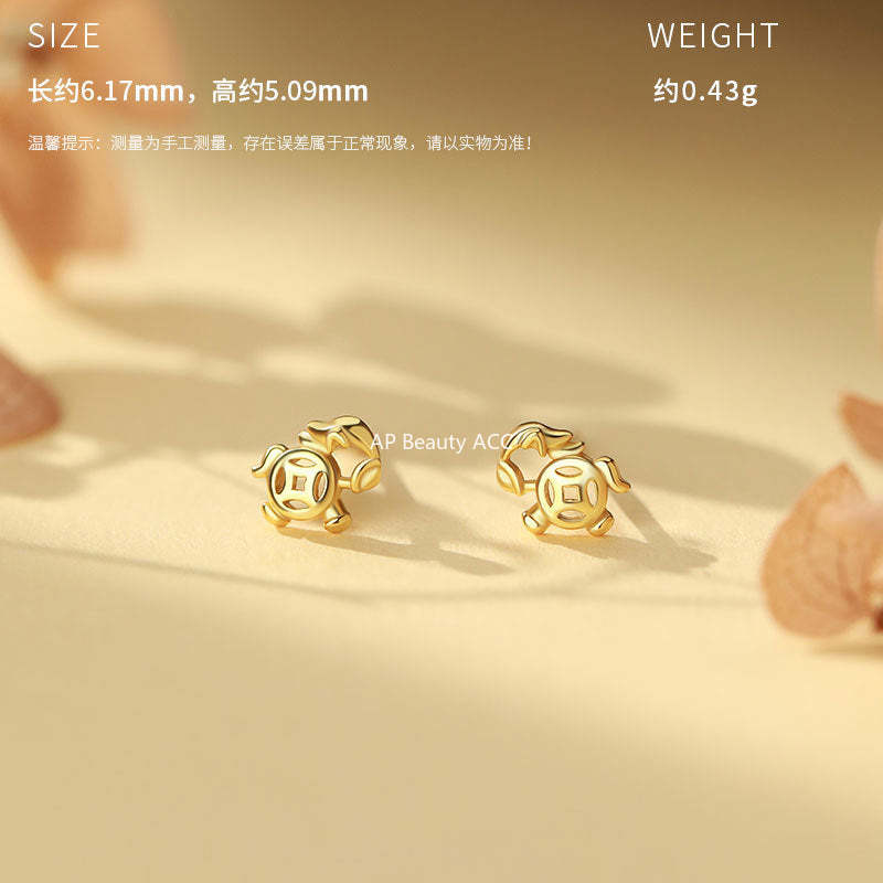 D廠-原創S999足銀萌馬搖財生肖馬輕奢耳環時尚本命年獨特耳飾批發「YC8536E_1 YC3961E_1 YC4060E_1」25.10-5