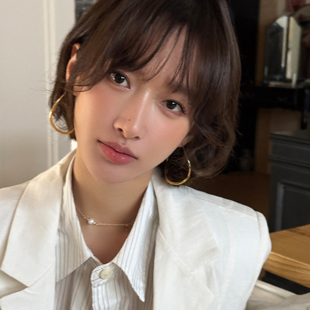 C廠-設計感冷淡風銀針素圈耳環女高級輕奢簡約誇張大圓圈耳環百搭耳飾「EH-3968」25.10-2